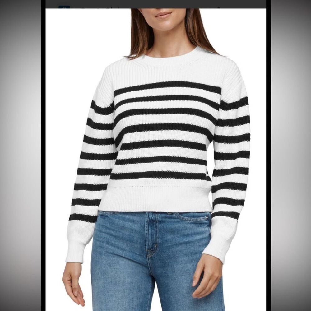 New Gap size M cotton striped chunky knit nautical sweater quiet luxury preppy - Picture 1 of 5